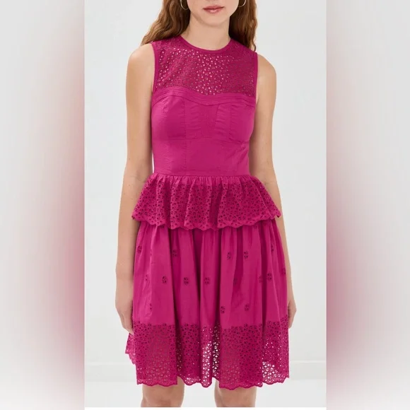 New!  Ulla Johnson Jessa Dress In Ruby (Pink) - Size 4 - Picture 8 of 10